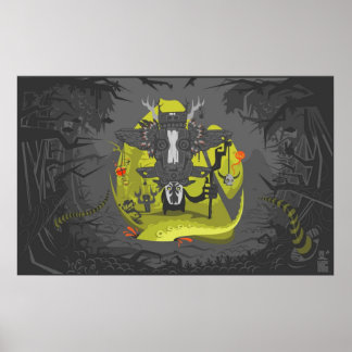 Poster toile sham b/w
