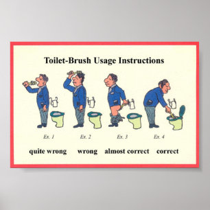 Poster Toilet Brush Instructions