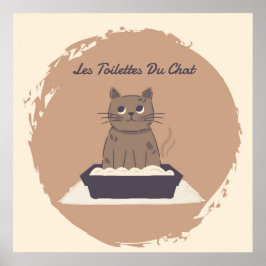 Poster, Toiletten aus Chat, Brown Cat Poster