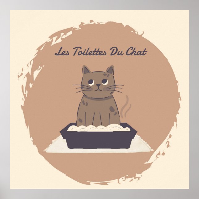 Poster, Toiletten aus Chat, Brown Cat Poster (Vorne)