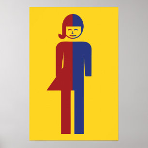 Poster Toilettes Ladyboy / Tomboy ⚠ Panneau Thaï ⚠