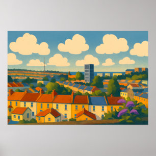 Poster Toits de Brighton et de Hove - Paysage urbain