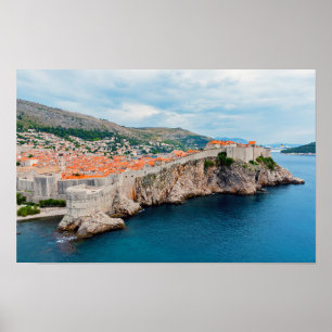 Poster Toits et murs de la vieille ville de Dubrovnik - C