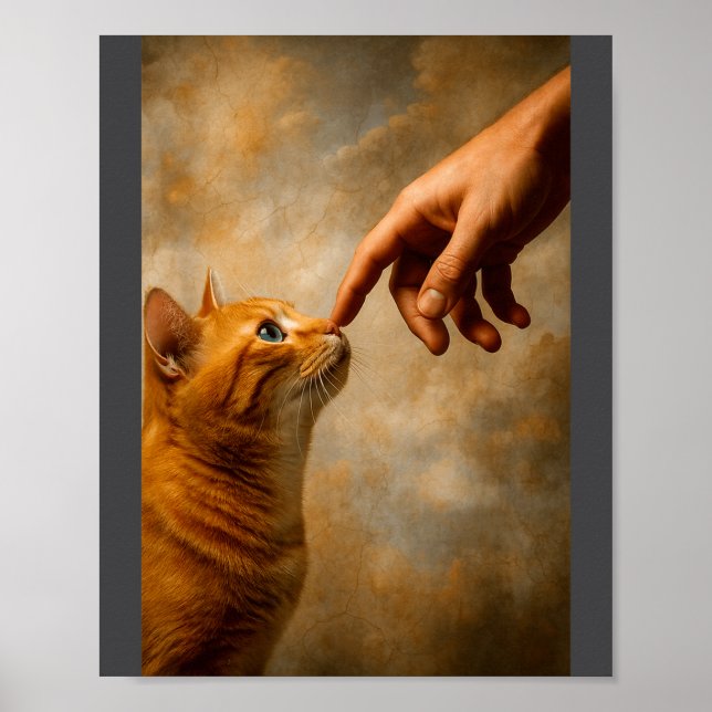 Poster Tokyo Cat In Straw Hat With Tea Cup Skytree City V (Devant)