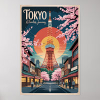 Tokyo Japon Illustration Voyage Art Rétro