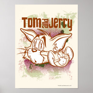 Poster Tom et Jerry Brown et vert