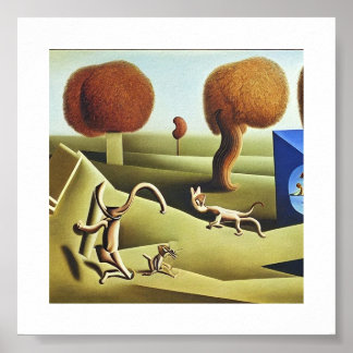 Poster Tom et Jerry Peinture abstraite