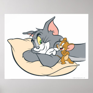 Poster Tom et Jerry sur le Coussin