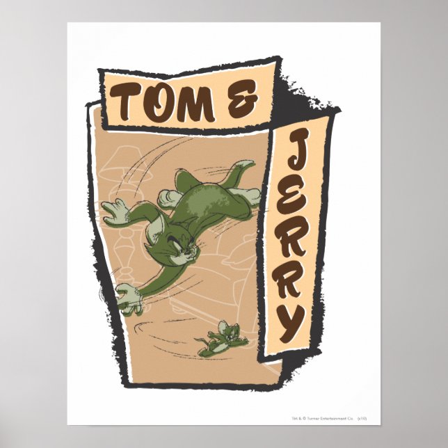 Poster Tom et Jerry sur un canapé tan (Devant)