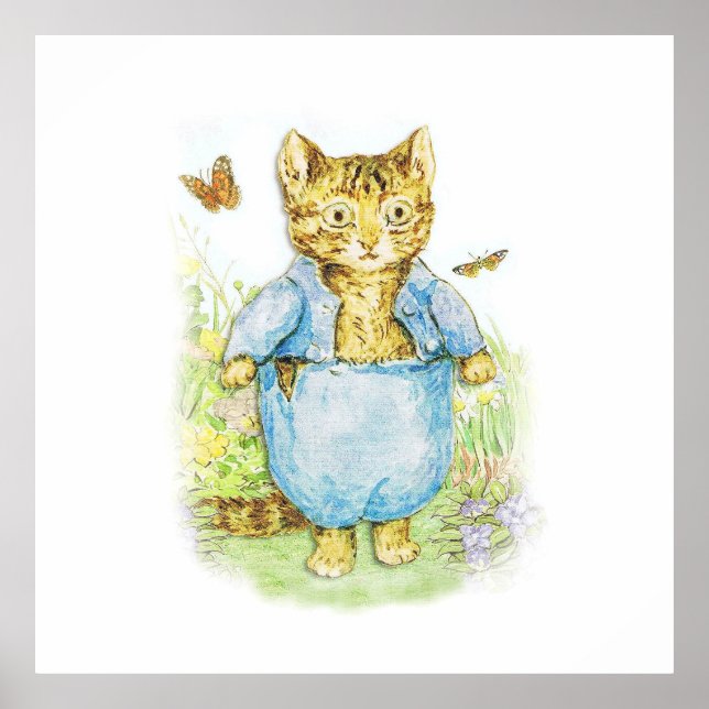 Poster Tom Kitten dans son costume bleu de Beatrix Potter (Devant)