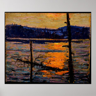 Poster Tom Thomson - Coucher de soleil, Canoe Lake