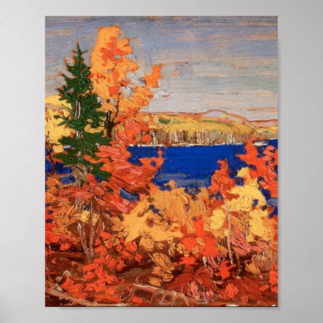 Poster Tom Thomson Peinture Autumn Foliage Ontario Land (Devant)