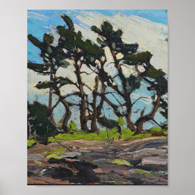 Poster Tom Thomson Peinture Pine Island Terre canadienne (Devant)