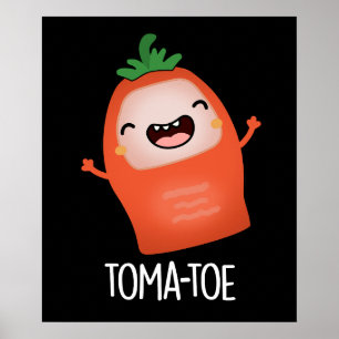 Poster Tomate amusante Tomate Pun Dark BG