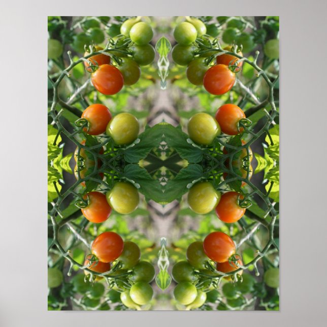 Poster Tomates cerises de jardin Art naturel Abstrait (Devant)