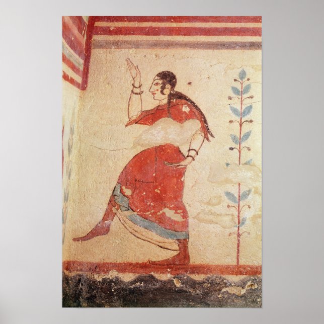 Poster Tombe des acrobates, détail d'une danseuse (Devant)
