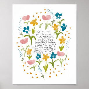 Poster Tomber amoureux de la nature - citation inspirante