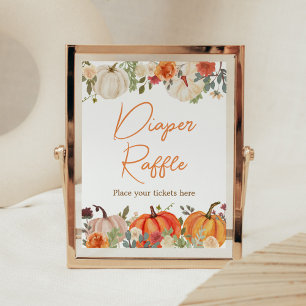 Poster Tomber dans l'amour Citrouille Floral Déchets Raff