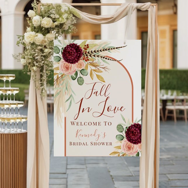 Poster Tombez amoureux Bienvenue à la douche de mariée fl (Créateur téléchargé)