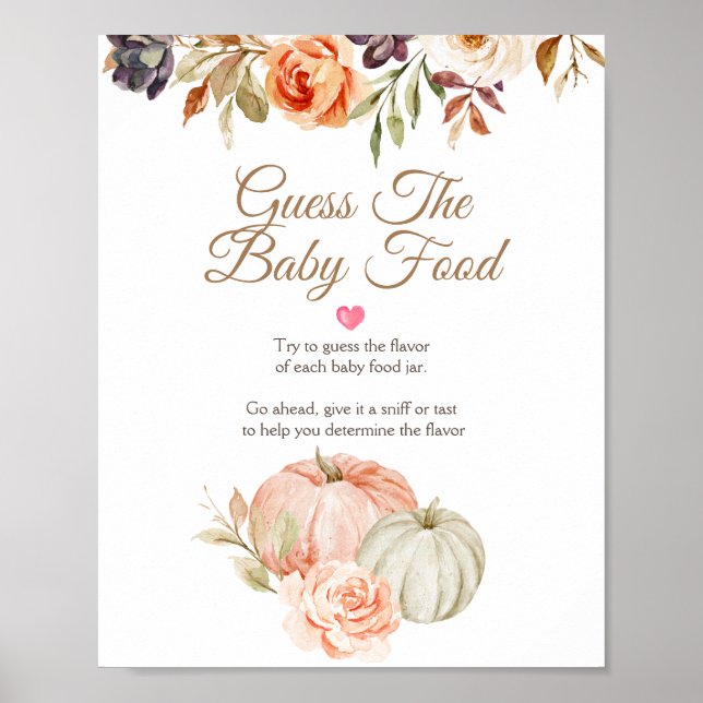 Poster Tombez amoureux de la Baby Shower Devinez la nourr (Devant)