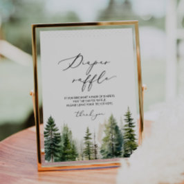 Poster tombola minimaliste des pins