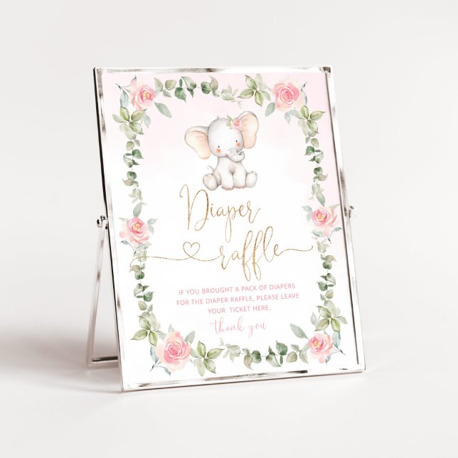 Poster tombole à couche d'éléphant rose (Créateur téléchargé)