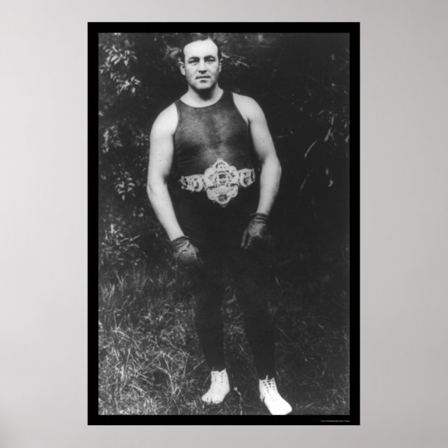 Poster Tommy Burns Boxing 1910 (Devant)