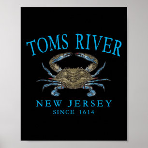 Poster Toms River Nj Crabe à Pince Bleue Depuis 1614 Lett