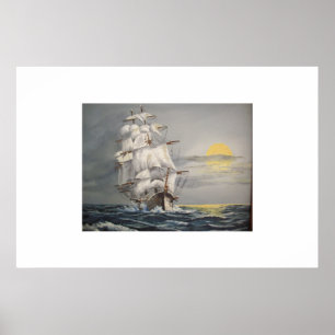 Poster Tondeuse au crépuscule