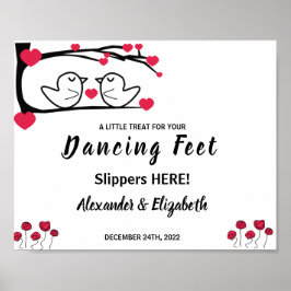 Poster Tongs de pieds dansants | Panneau de mariage d'ois