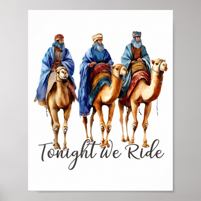 Poster Tonight We Ride Christmas, 3 Wise Men Funny Christ (Devant)