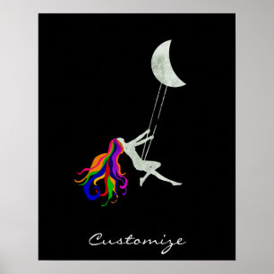 Poster Tonnerre à tête rouge pivotante Lune