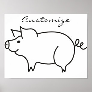 Poster Tonnerre d'animal de porc