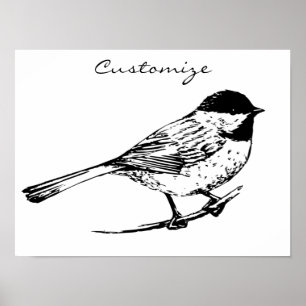 Poster Tonnerre de chickadee noir