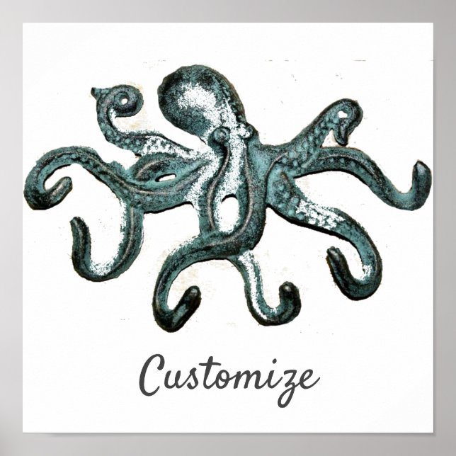 Poster Tonnerre octopus bleu (Devant)