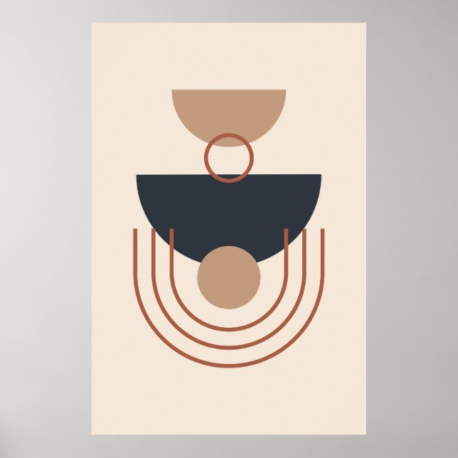 Poster Tons Terre Art géométrique moderne (Devant)