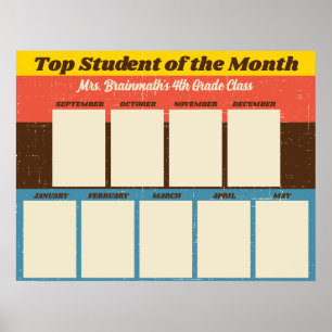 Poster Top étudiant du mois classe photo affichage p