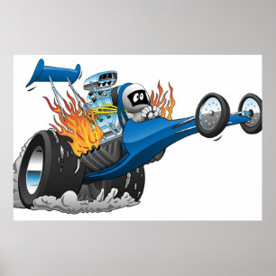 Poster Top Fuel Dragster Cartoon