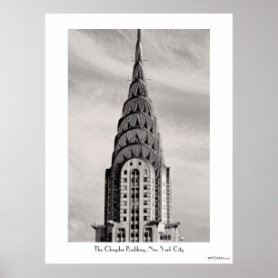 Poster Top of the Chrysler Building NYC - B&W