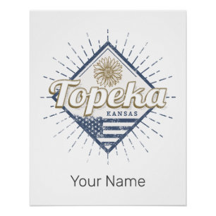Poster Topeka City Kansas États-Unis Sunflower USA