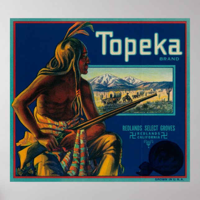 Poster Topeka Marque Citrus Étiquette (Devant)