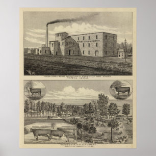 Poster Topeka Starch Worksand Residence of DM Howard