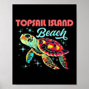 Poster Topsail Island Beach Nc Artistique Tortue de mer R