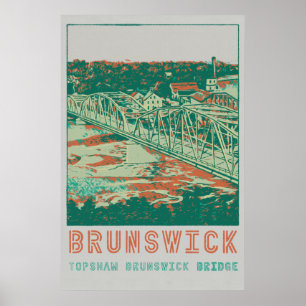 Poster Topshaw Brunswick Bridge Maine USA