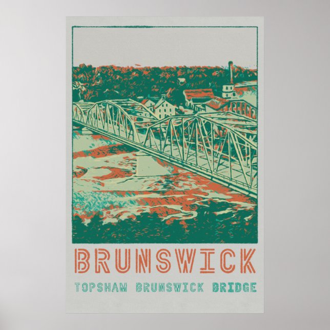 Poster Topshaw Brunswick Bridge Maine USA (Devant)