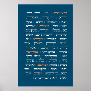 Poster Torah Parshiot Parshas Weekly Readings