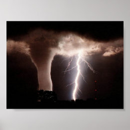Poster Tornade et éclair