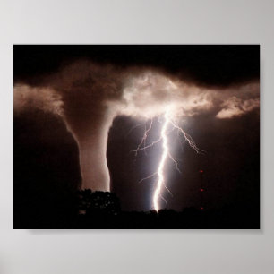 Poster Tornade et éclair