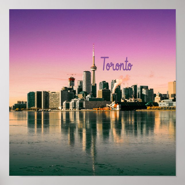 Poster Toronto Capitale de l'Ontario Canada City Skyline (Devant)