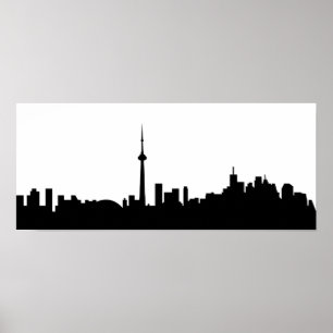 Poster toronto cityscape canada symbole de la ville silho